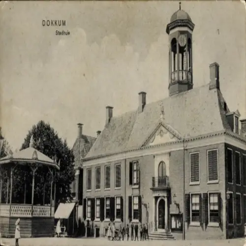 Ak Dokkum Dongeradeel Friesland Nederland, Stadhuis