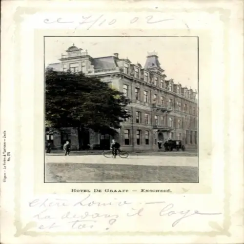 Passepartout Ak Enschede Overijssel Nederland, Hotel De Graaff