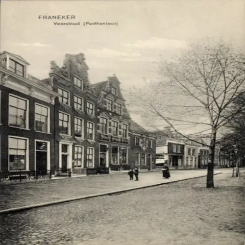 Ak Franeker Friesland Nederland, Voorstraat, Postkantoor