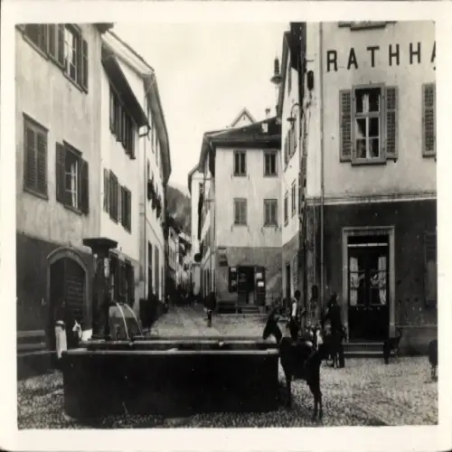 Ak Thusis Kanton Graubünden, Altstadt, Brunnen
