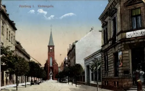 Ak Bohumín Oderberg Reg. Mährisch Schlesien, Kirchengasse, Geschäft Hurniak