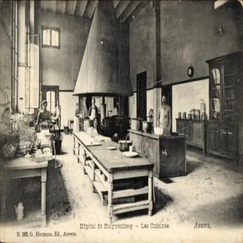 CPA Anvers Anvers Flandre, Hópital de Stuyvenberg, Les Cuisines