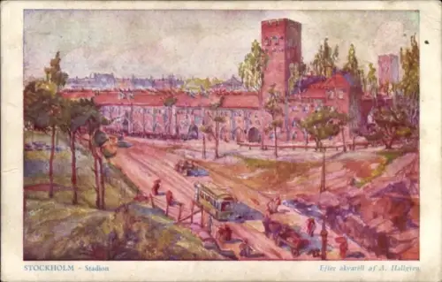 Künstler Ak Hallgren, Stockholm Schweden, Stadion
