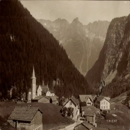 Ak Trient Martigny Kanton Wallis, Teilansicht