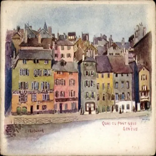 Künstler Ak Reymond, Genf Schweiz, Quai du Pont Neuf
