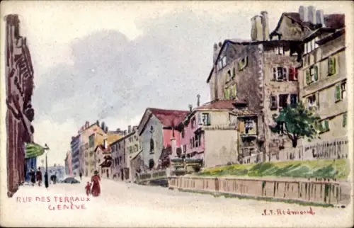 Künstler Ak Reamond, Genève Suisse, Rue des Terraux