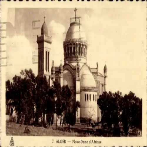 Ak Algier Alger Algerien, Notre-Dame d'Afrique, Kirche,  Architektur, 