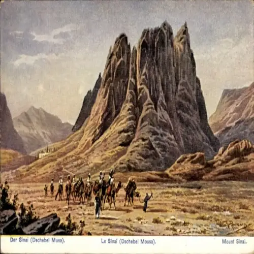 Ak Sinai Halbinsel Agypten, Berg  Kamele mit Reitern, Wüste, Berglandschaft