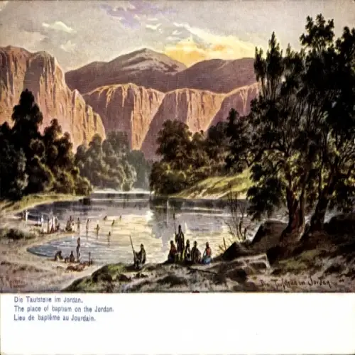 Künstler Ak Perlberg, F., Bethanien Palästina, Taufstelle, Jordan