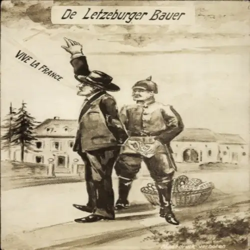 Ak Luxemburg Luxembourg, De Letzeburger Bauer, Vive la France