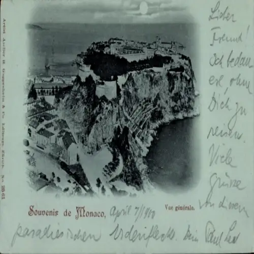 Ak Monaco, Souvenir de  vue générale, postkarte aus dem Jahr 1980