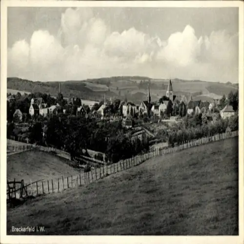 Ak Breckerfeld im Sauerland, Jugendherberge Glörtalsperre, Landschaftsansicht, Kirche, Häuser, Wo