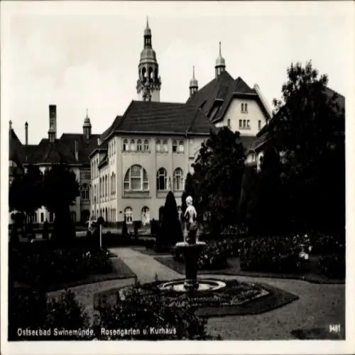 Ak Swinemünde Pommern, Blick auf Kurhaus m. Rosengarten