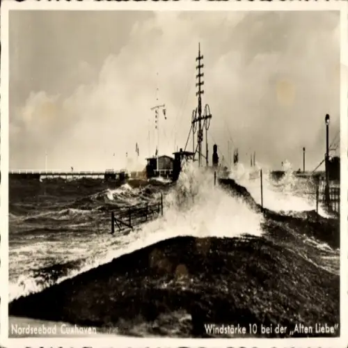 Ak Nordseebad Cuxhaven, Windstärke 10, Alte Liebe