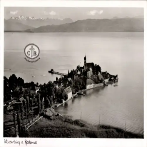 Ak Wasserburg am Bodensee Schwaben, Fliegeraufnahme