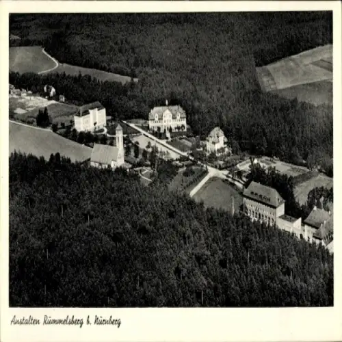 Ak Gostenhof Nürnberg, Luftaufnahme, Anstalten Rummelsberg, Fliegeraufnahme