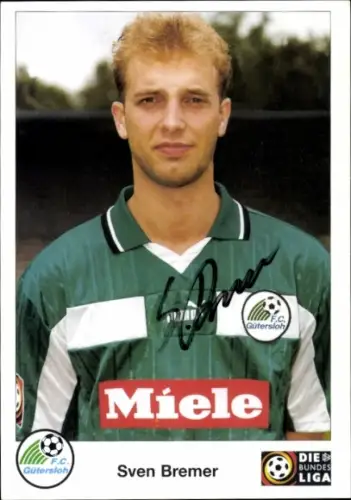 Autogrammkarte Fußballer Sven Bremer, FC Gütersloh, Autogramm