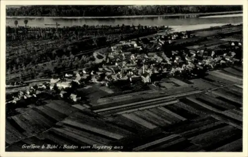 Ak Greffern Rheinmünster am Rhein, Fliegeraufnahme