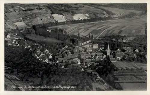 Ak Roßwag Vaihingen an der Enz, Fliegeraufnahme