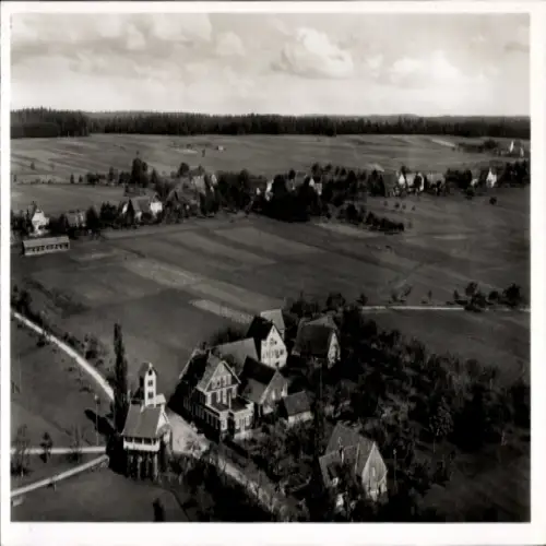 Ak Heselbronn Altensteig im Schwarzwald Württemberg, Landschaft, Gebäude, Gasthof, Erholungsort  
