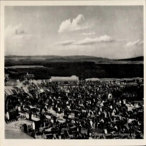 Ak Dillingen an der Donau , Luftaufnahme von  klare Sicht auf die Stadt, Historische 
