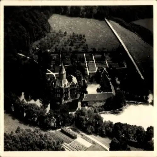 Ak Breitscheid Ratingen, Schloss Linnep, Luftbild