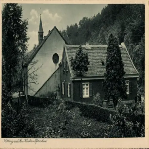 Ak Kettwig Essen im Ruhrgebiet, Kirche, Pfarrhaus