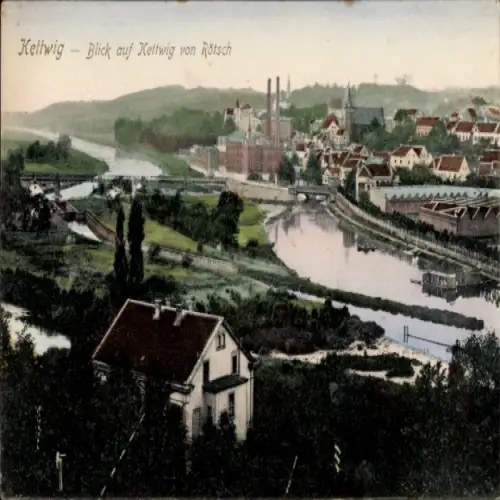Ak Kettwig Essen im Ruhrgebiet, Blick von Rötsch