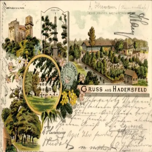 Litho Hadersfeld Niederösterreich, Ruine Greifenstein, Schloss