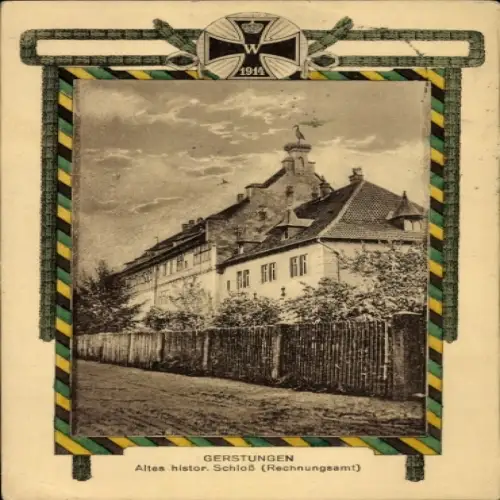 Passepartout Ak Gerstungen in Thüringen, Altes historisches Schloss, Rechnungsamt