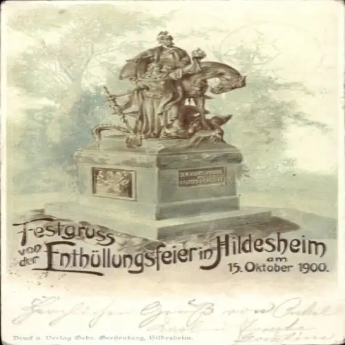 Litho Hildesheim in Niedersachsen, Denkmal, Enthüllungsfeier
