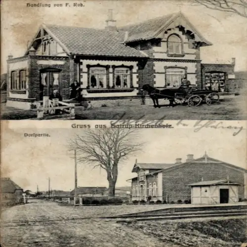 Ak Jübek in Schleswig Holstein, Straße, Geschäft von F. Roß