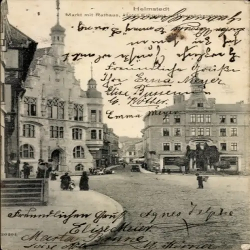 Ak Helmstedt in Niedersachsen, Markt, Rathaus