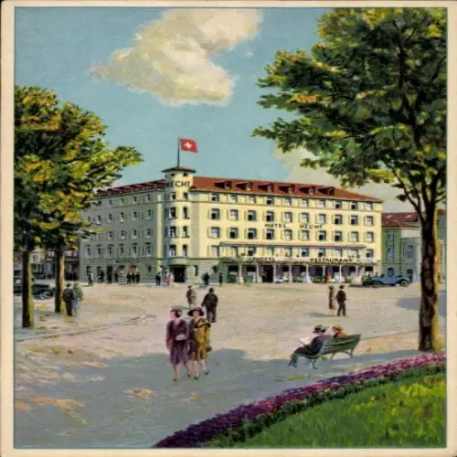 Ak Sankt Gallen Stadt Schweiz, Hotel Hecht