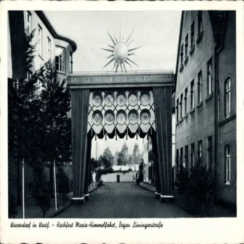 Ak Warendorf im Münsterland, Mariahimmelfahrtsfest, Bogen Luningerstraße