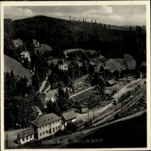 Ak Stolberg im Harz, Tyratal, Bahnhof