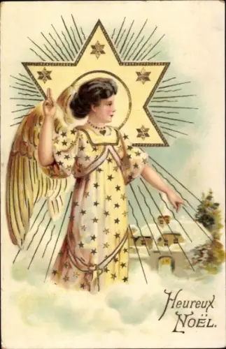 Ak Glückwunsch Weihnachten, Engel, Stern
