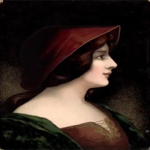 Künstler Ak Meissner und Buch, Serie 1677, Klassische Schönheiten, Frauenportrait
