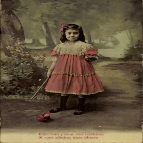 Ak Mädchen mit Diabolo, Porträt
