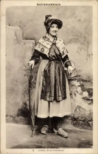 Ak Jeune Bourbonnaise, Frau in französischer Tracht