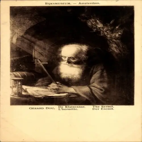 Künstler Ak Gerard Dou, Der Eremit