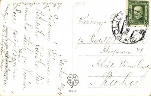 Künstler Ak Frohe Weihnachten, Paar in tschechoslowakischer Tracht