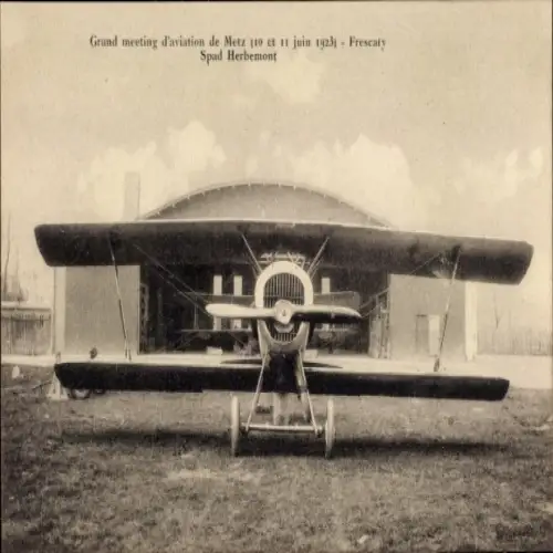 CPA Grand meeting d'aviation de Metz 1923, Frescaty, Spad Herbemont