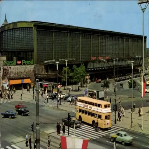 Ak Berlin Charlottenburg, Bahnhof Zoo, Persil Reklame, Bus, Verkehr
