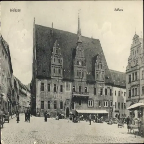 Ak Meißen an der Elbe, Rathaus
