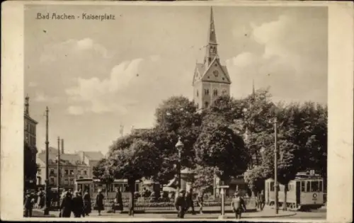 Ak Aachen,  Kaiserplatz,  Architektur, Menschen