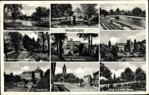 Ak Odenkirchen Mönchengladbach am Niederrhein, Vorderansicht der Straßburger Allee, Volkpark, Str