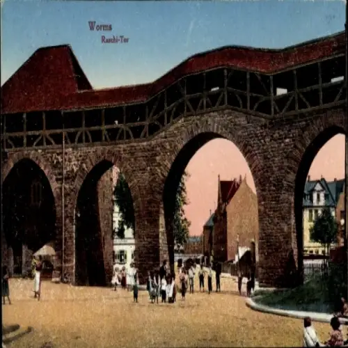 Ak Worms am Rhein, Raschi Tor
