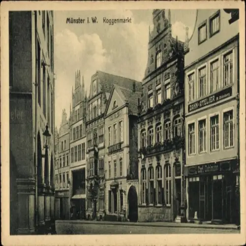 Ak Münster in Westfalen, Partie am Roggenmarkt