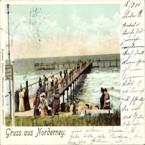 Ak Nordseebad Norderney Ostfriesland, Seebrücke